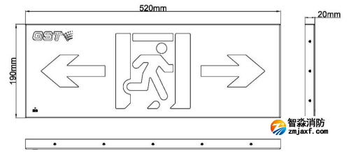 HW-BZ-ACJ(ED1IIL/R)-XN460壁掛式中型單面雙向標志燈